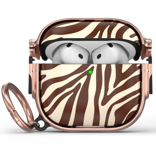 Image of for AirPods 4 Case with Safety Lock, Magsafe Compatible,Brown Zebra Stripes