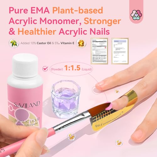 Saviland US3WT00220 Acrylic Nail Kit With Drill: Professional Nail Kit Acrylic Set thumb #3