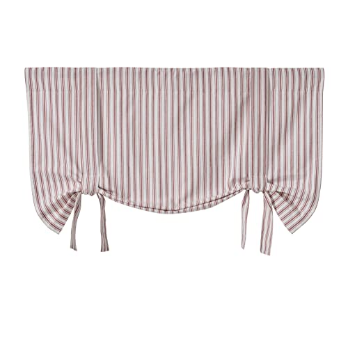 Piper Classics Timeless Ticking Red Stripe Roman Valance, Farmhouse Country Window Shade, Christmas Curtain, 24" L X 40" W #TOP2