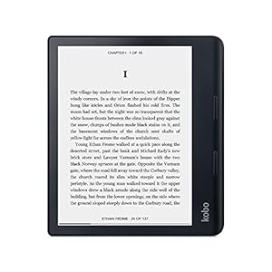 Kobo Sage | eReader | Touchscreen antiriflesso 8″ HD a filo | Impermeabile | Luminosità e temperatura colore regolabili | Riduzione luce blu | Bluetooth | WiFi | 32GB di archiviazione, Nero