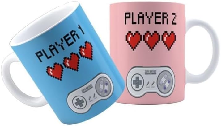 Caneca Dia dos Namorados Nerd Player 1 / Player 2 (player 02)