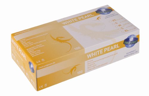 Unigloves White Pearl Nitrile Latex-Free Gloves Size Medium by Unigloves