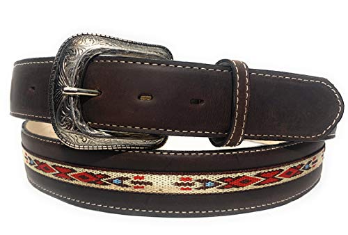 Mens Western Cowboy Rodeo Suede Leather Belt, 1 3/4 inch wide Cinto Rodeo Vaquero
