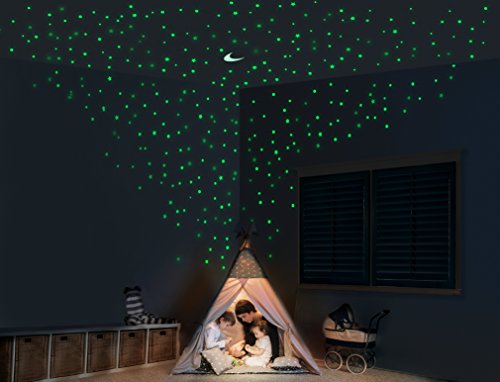 ALCHEMY PARTY Glow Stars and Moon for Ceiling â Mega Pack of 1,102 Glowing Stickers Decorative Wall Decals for Adults and Children Bedrooms