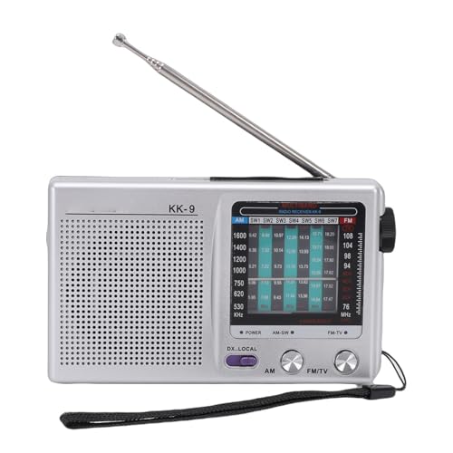 Radio portátil VBESTLIFE AM FM SW multibanda plata miniatura 7
