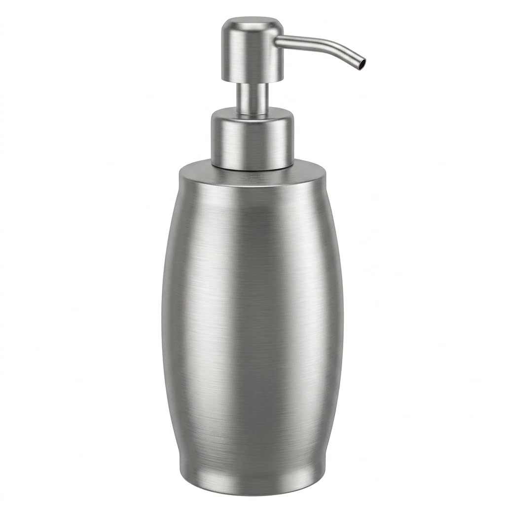 7Seas Premium Stainless Steel Soap Dispenser 350ml, Brushed 304 Rustproof Pump Bottle, Refillable Liquid Hand Soap & Lotion Dispenser for Bathroom, Kitchen, Office Use-image-48