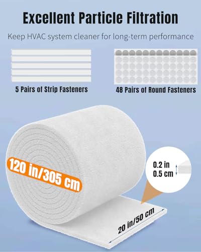 Image of Pawfly Aquarium Filter Floss Roll, 120 x 20 x 0.2 Inch Cuttable Aquarium Filter Pad, Blue and White Aquarium Filter Media Roll for Freshwater Saltwater Fish Tanks & Small Ponds