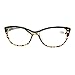 PASTL Clear Lens Glasses With Bifocal Reading Lens Womens Rectangular Cateye (leopard, 2.00)