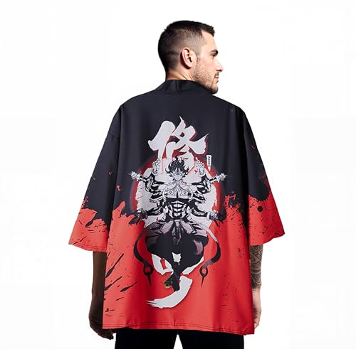 Image of Women's and Men Cardigan Jackets Lightweight Japanese Kimono Long Sleeves Open Front Coat