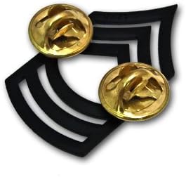 Marine Corps Chevron: Staff Sergeant - black metal, solid brass