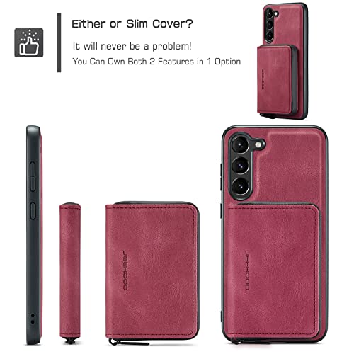 Coque en cuir magnétique détachable compatible Samsung S23 étui de protection antichoc
