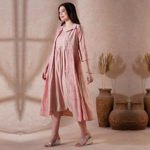 Image of Globus Women Ethnic Dress (GS573582 Green S)