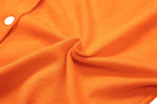 Urban CoCo Women's Long Sleeve Button Up Cropped Cardigan Sweaters for Women Crew Neck Short Bolero Shrug for Dresses Orange by Urban CoCo - Used condition - Image 3