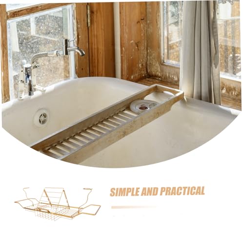 Organizador de baño para bañera extensible con soporte de tableta y móvil 7