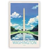 JYscillate Washington DC Wall Art vintage travel posters nature city landscape picture Canvas Prints Suitable for home room living room office bedroom Aesthetic decor 8x12inch Unframed