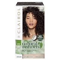 Clairol Natural Instincts Semi-Permanant Hair Colour, 4 Dark Brown, Ammonia Free, Natural Hair Colour