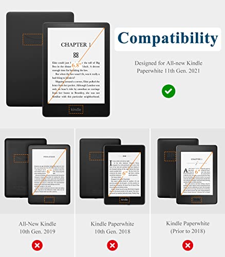 Dadanism Custodia Compatibile con Amazon 6.8" Kindle Paperwhite 11ª Generazione (Modello 2021), Cover Protettiva in Pelle Auto Sveglia/Sonno Copertura Profilo Sottile, Verde Pino - Image 3