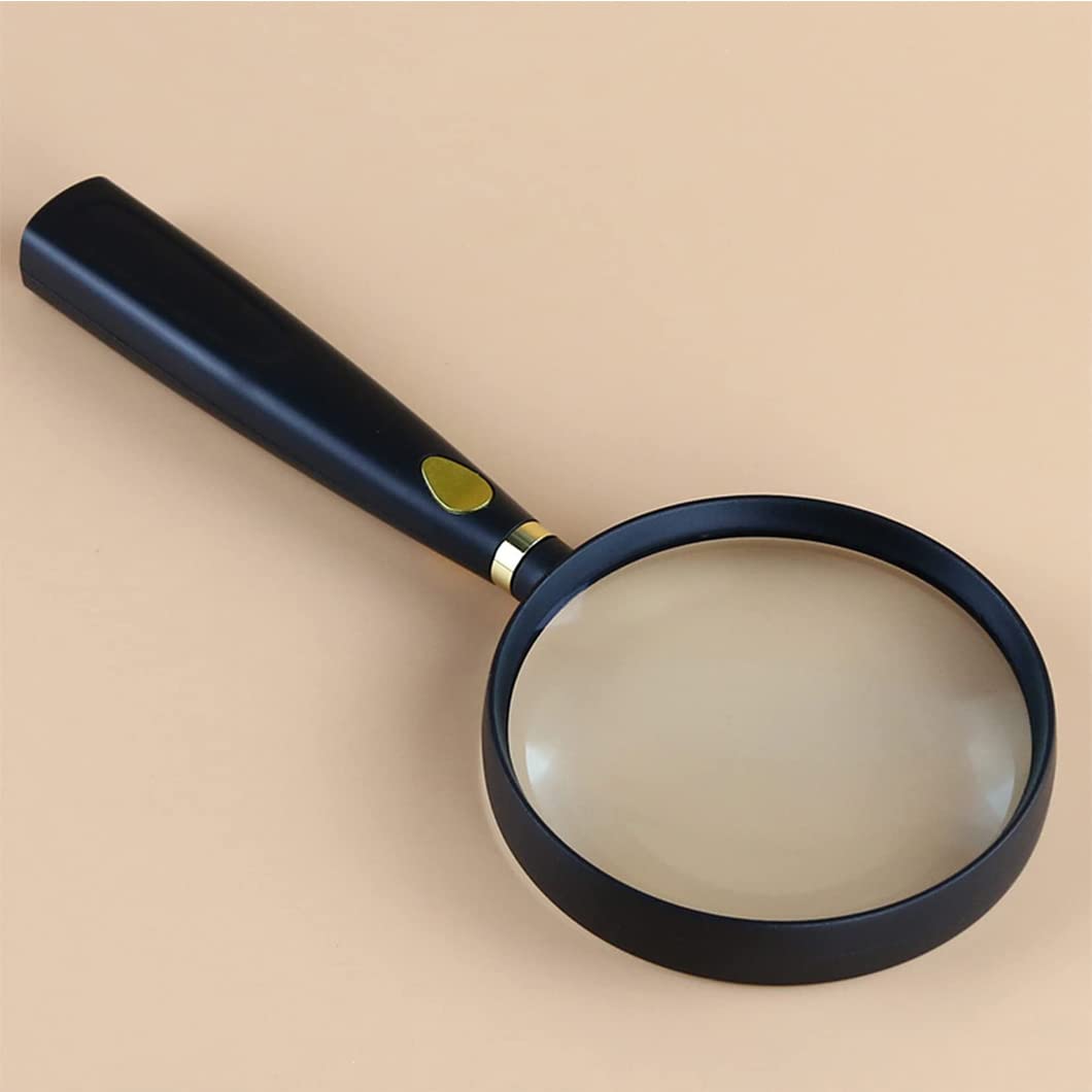 CanEve Lupa de 20X 90 mm Lupa de Mano Marco Engrosado Inastillable Personas Mayores Niños Lectura Lupa con ABS Mango Suave Antideslizante for Lectura, Pasatiempos, Regalos for Negro Lupa