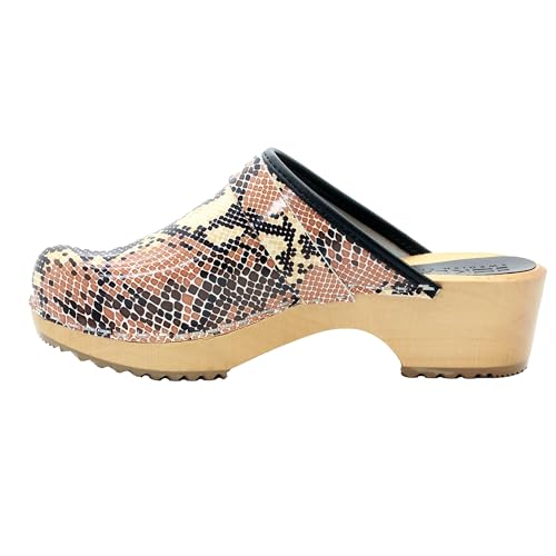 Image of Bjork Maja Wood Open Back Leather Clogs