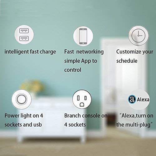 Xenon Smart Power Strip,Wifi Smart Multi Outlet Surge With 4-Outlet 4-Usb With 5-Foot Cord, Work With Alexa And Google Home,Black #TOP7