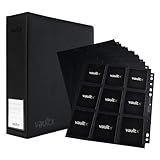 Vault X - Black Exo-Tec 3 Ring Binder (Large) with 9 Pocket Sideloading Pages (50 Pack) for 810 Single-Sleeved Trading Cards