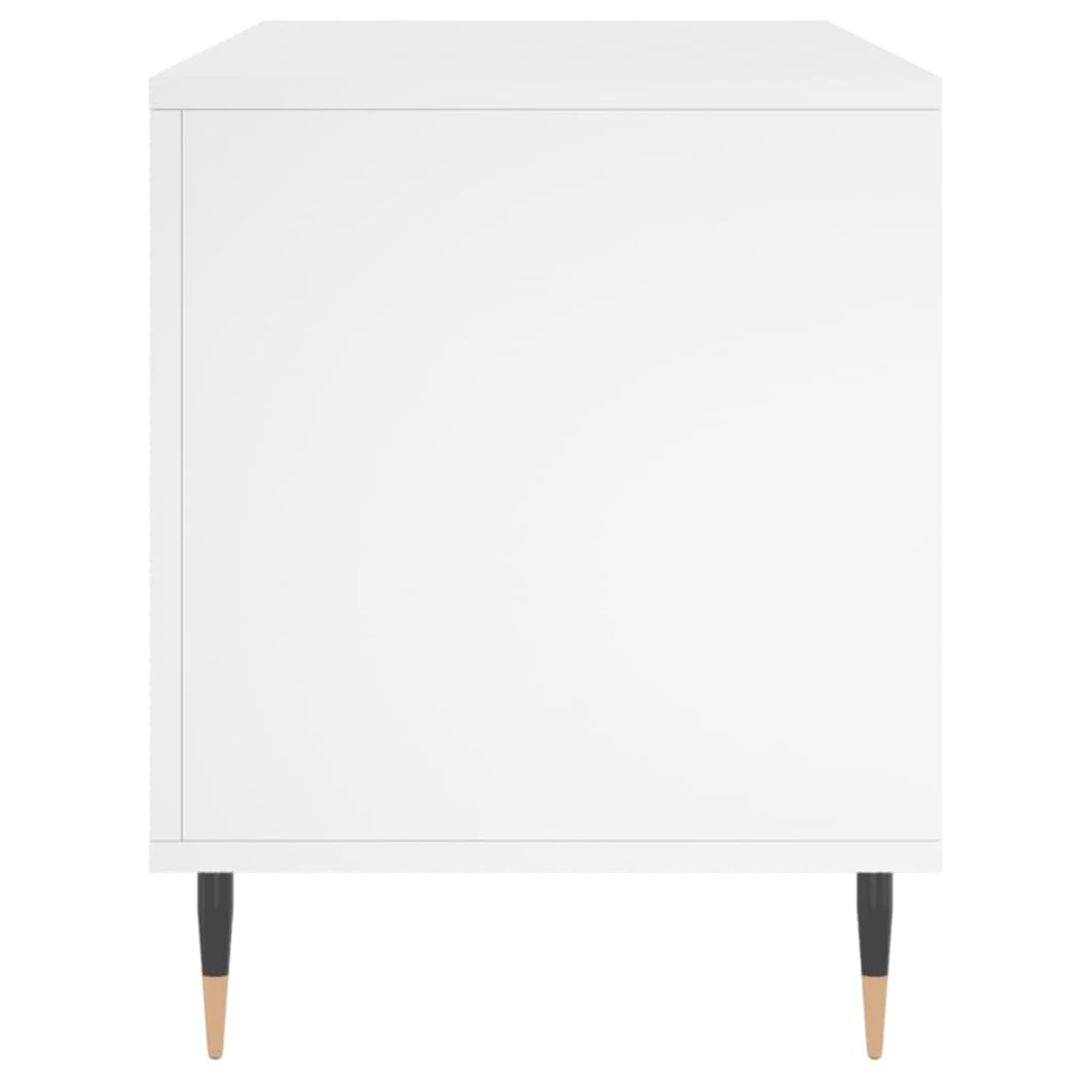 Szafa panelowa z materiału drewnopochodnego, biała, 100 x 38 x 48 cm, ze stabilną płytą górną i przemysłowymi żelaznymi nogami, do zbierania winylu
