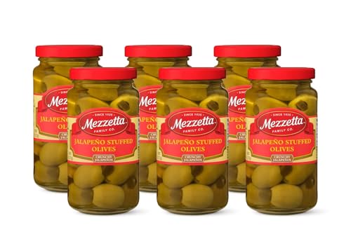 Mezzetta Jalapeño Stuffed Olives, 6 oz (Pack of 6)
