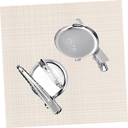 Bandeja de broches redonda con alfiler trasero resistente en tono plata 2