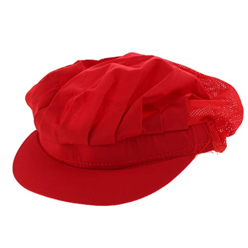Cook - Gorra elástica ajustable para hombre y mujer, color blanco C, Rojo B, 19 x 4 cm