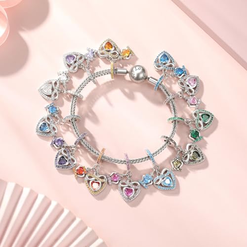 Birthstone Charms for Pandora Charms Bracelets - 925 Sterling Silver Infinity Heart Dangle Charm fit Bracelet and Necklace Birthday Jewelry Gifts For Women3