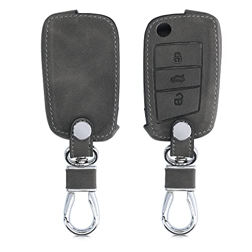 Coque de clé de voiture en nubuck compatible VW Golf 7 gris