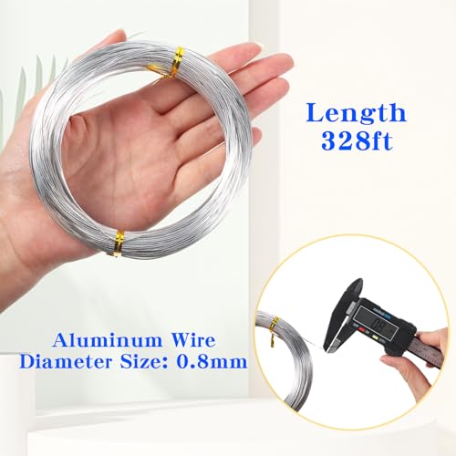 Image of TecUnite 1 Roll Aluminum Craft Wire for Sculpting Armature Bendable Craft Wire for DIY Jewelry Making (100 M X 0.8 mm,Silver)