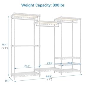 Vipekv5lgarmentrackheavydutyclothesrackwithdimmableledlights3000kwarmwhiteportableclosetwardrobefreestandingmetalclothingrackforhangingclothesmaxload890lbswhite  Urban Country Home Decor Vipek v5l garment rack heavy duty clothes rack with dimmable led lights 3000k warm white portable closet wardrobe freestanding metal clothing rack for hanging clothes max load 890lbs white  urban country home decor