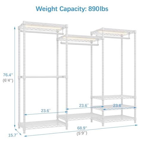 Vipekv5lgarmentrackheavydutyclothesrackwithdimmableledlights3000kwarmwhiteportableclosetwardrobefreestandingmetalclothingrackforhangingclothesmaxload890lbswhite  Urban Country Home Decor Vipek v5l garment rack heavy duty clothes rack with dimmable led lights 3000k warm white portable closet wardrobe freestanding metal clothing rack for hanging clothes max load 890lbs white  urban country home decor