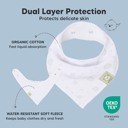 Image of 8pk Organic Baby Bandana Bibs for Drooling and Teething (Constellation)