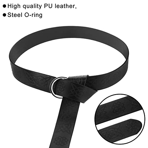 Medieval Halloween Viking Belt Medieval Knight Pu Leather O Ring Belt Viking Renaissance Reenactment Costume Accessory3