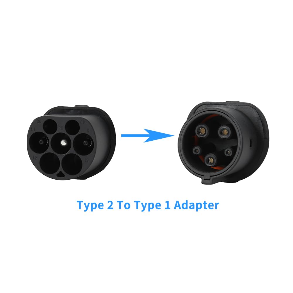 Adapter złącza ładowania EV typu 2 na typ 1, konwerter do ładowania pojazdów elektrycznych od IEC62196 do SAE J1772.