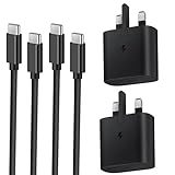 2 PACK Samsung Fast Charger Plug and Cable 1M, 25W Type C Charging Plug and USBC...