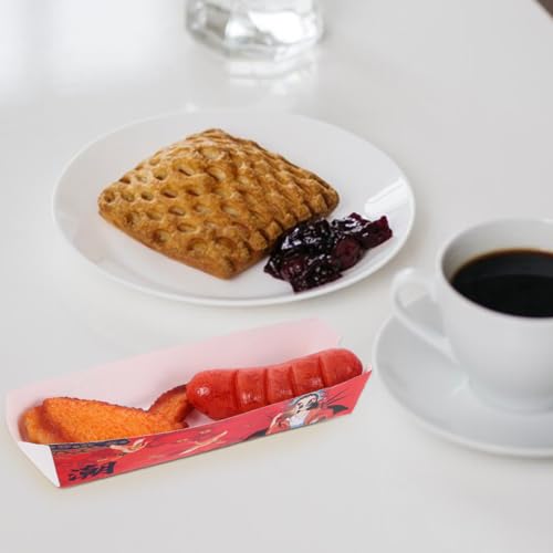 iplusmile Hot Dog Lebensmittel Container 100 Stücke Papier Boxen Hot Dog Trays Papier Lebensmittel Lagerung