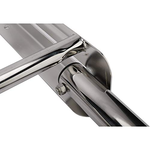 HYDDNice 4-Step Telescoping Drop Marine Ladder - Stainless Steel Boarding Ladder with Mounting Screws & Retaining Strap