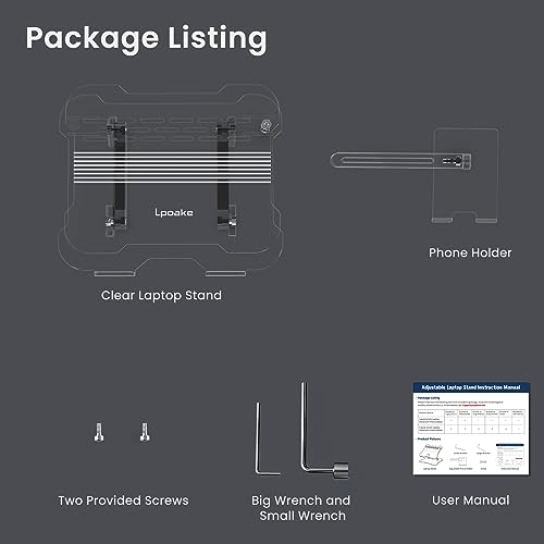 Lpoake L-PB4 Laptop Stand For Desk, Upgraded Acrylic Laptop Stand thumb #7