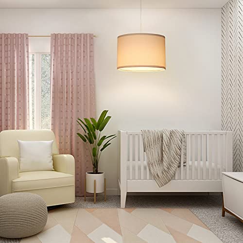 Dewenwils Plug In Pendant Light, Hanging Light With 15Ft Clear Cord, On/Off Switch, White Fabric Lamp Shade, Hanging Light Fixture For Bedroom, Kitchen, Living Room, Dining Table #TOP3