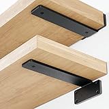 Orbeto Heavy Duty (1/4”) Floating Shelf Brackets (6 Pack) Metal Black,Holds 160+lb, Powder Coated, Complete Mounting Hardware, Easy Install with Clear Instructions, Choose 6,8,10,12" (6 inch-6 Pack)