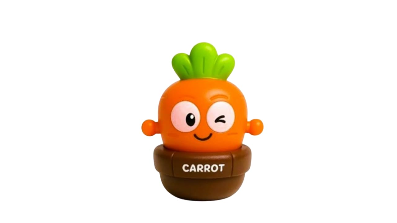 KNEXGEN Press and Go Carrot Toy Car for Babies 1 to 3 Years