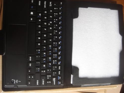 Clavier AZERTY FR Bluetooth portable et sa housse tactile pour travailler au café sur Venue 10