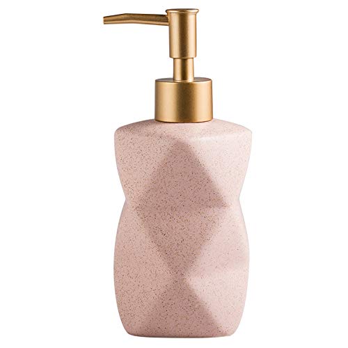 WJFGGXHK Dispensador Jabón Cerámica-Botella De Loción De Cerámica Rosa Botella De Loción De Champú De Moda con Bomba, Dispensador De Jabón De Manos Vacío A Presión, Dispensador De Ducha De Hotel De F Cover