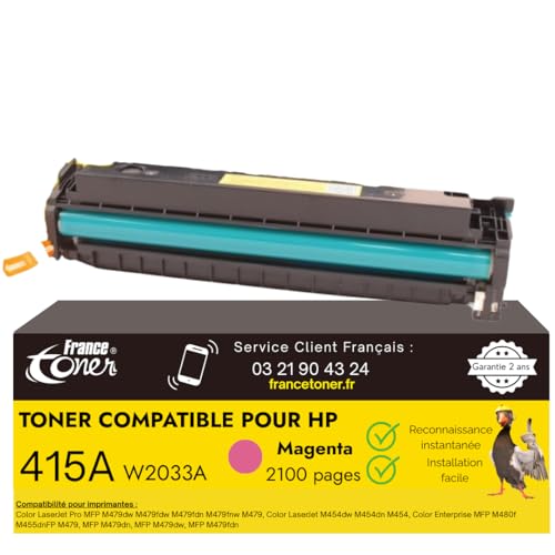 Toner W2033A HP 415A Magenta haute qualité pour des impressions laser éclatantes