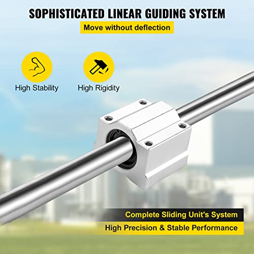 Vevor SC20UU20X1000MM Linear Rail Slide Sfc20-1000Mm 2 Pcs 39.4 In/1000Mm Sfc20 Guide Rails 4 Pcs Sc20 Slide Blocks 4 Pcs Rail Supports Linear Rails And Bearings Kit thumb #3
