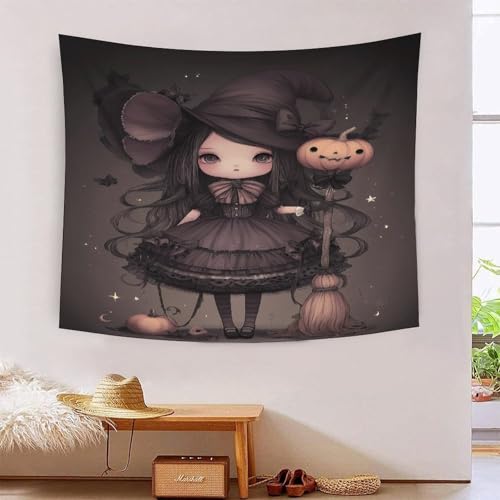 Tapisserie sorcière 3D MJFCoin 180x230 cm : drap mural en tissu pour chambre