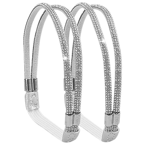 POPETPOP Cinturini Elastici Antiscivolo per Tacchi Alti Pietre Decorative in Pelle Regolabili per Donna Accessorio Salva Talloni per Scarpe Eleganti e Confortevoli